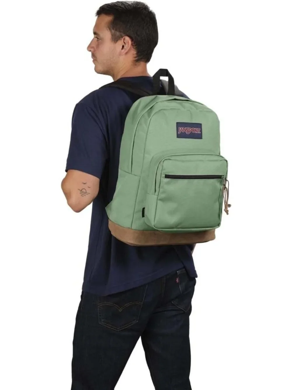 Durable Daypack Backpack with Padded Laptop Sleeve & Water Bottle Pocket - Loden